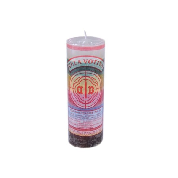 Vela votiva 7 cores 260gr 15x5cm