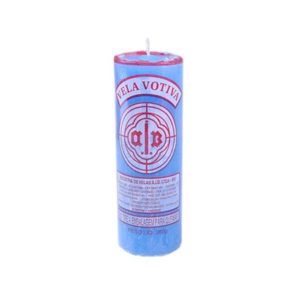 Vela Votiva Azul Claro 260gr 15x5cm