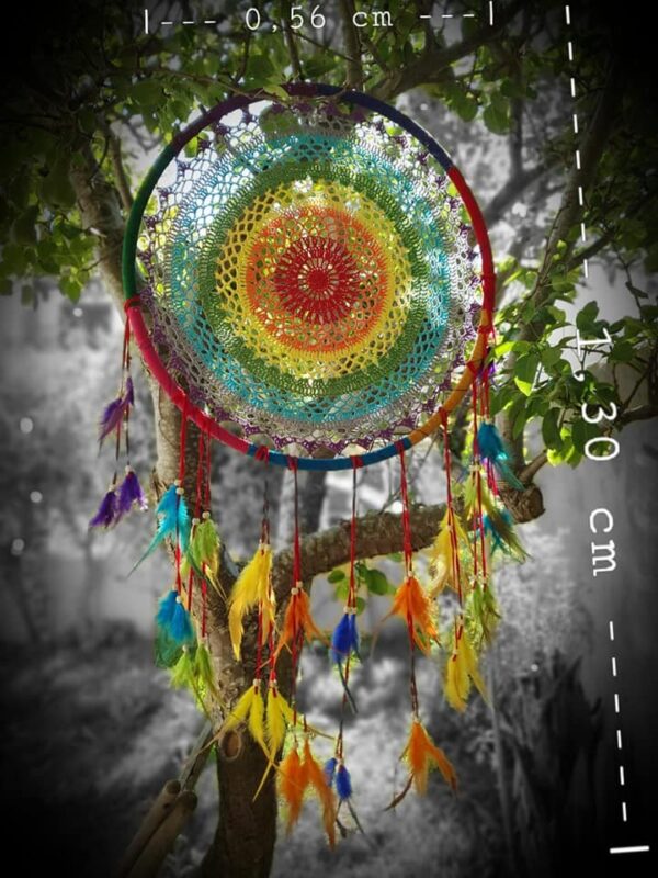 Caça Sonhos arco iris 50cm