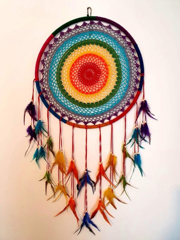 Caça Sonhos arco iris 50cm