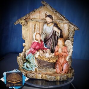 Presépio com anjo 11cmx13cm