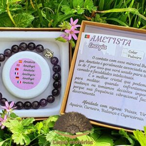Pulseira Ametista caixa mandala
