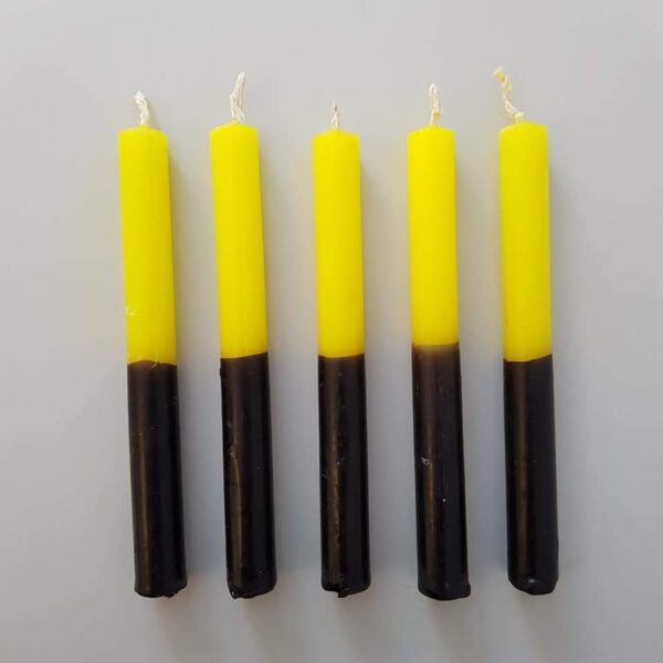 Velas 15 cm amarelo/ preto1 kg