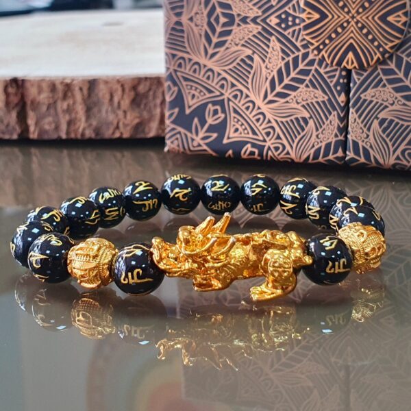 Pulseira feng shui obsidiana negra 8mm