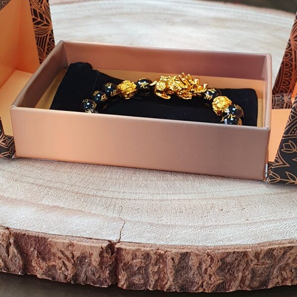 Pulseira feng shui obsidiana negra 8mm