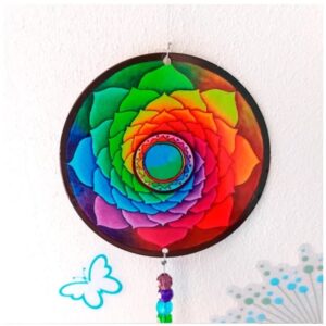 Rainbow Mandala Crystal Suncatcher