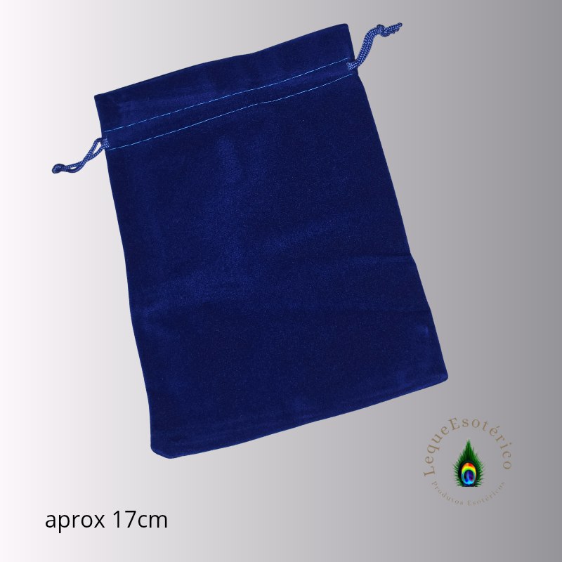 Bolsa de Veludo Azul com Cordão – Aprox. 17 cm