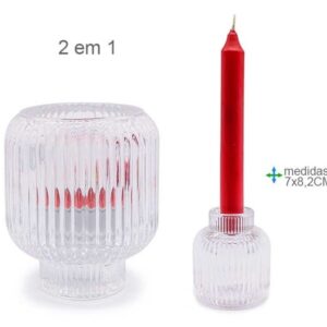 Porta Velas Vidro 7x8,2