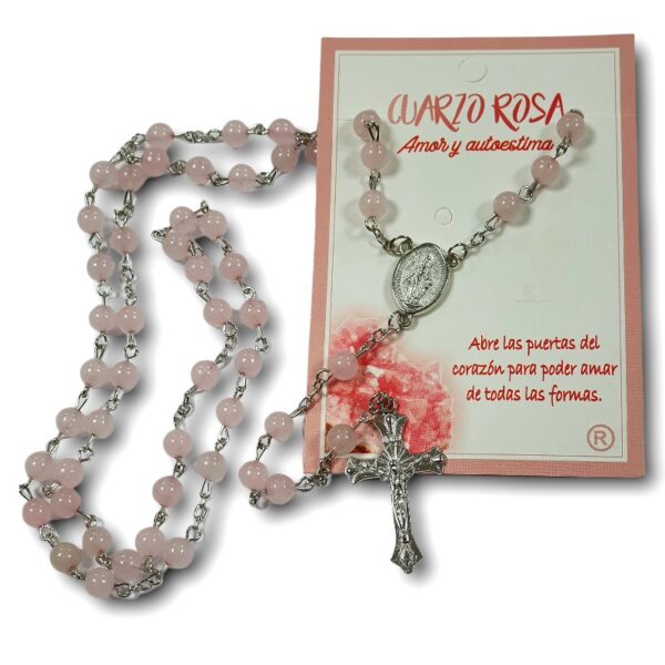 Terço quartzo rosa - Amor e autoestima