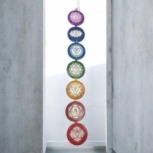 7 Chakras Pendurado em Parede de Pedra 38cm