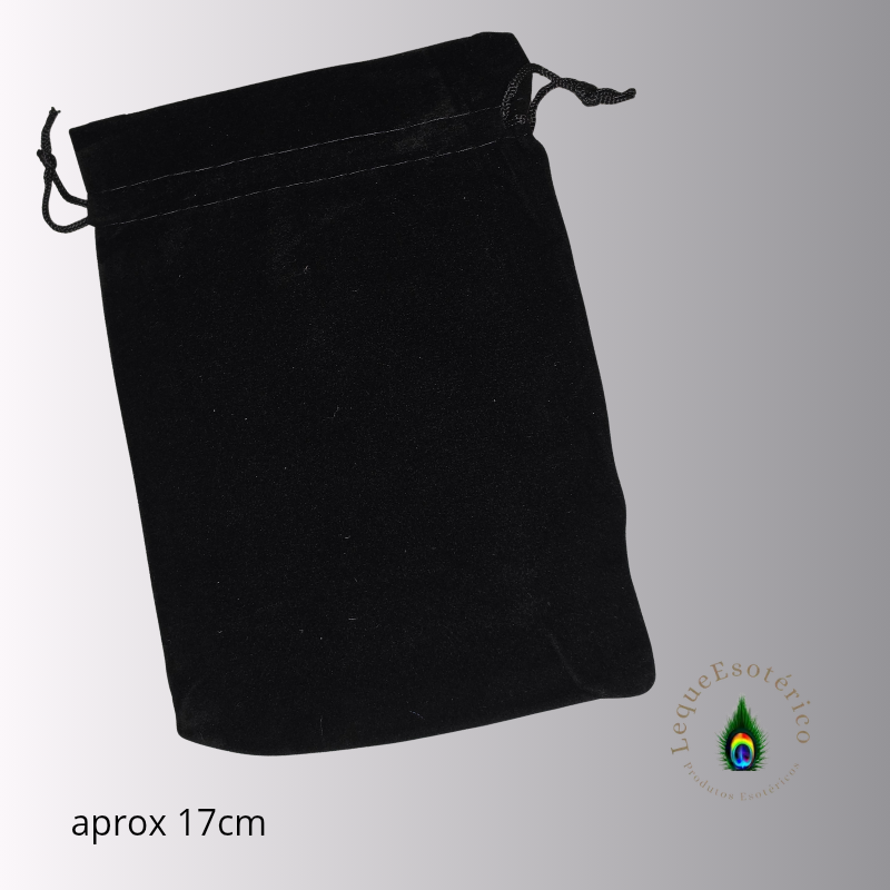 Bolsa de Veludo Preta com Cordão – Aprox. 17 cm