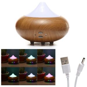 Difusor de Aroma USB - Base Efeito Madeira com Luz LED