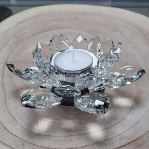 Porta velas Flor de Lotus cristal