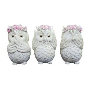 3 Corujas com rosinhas