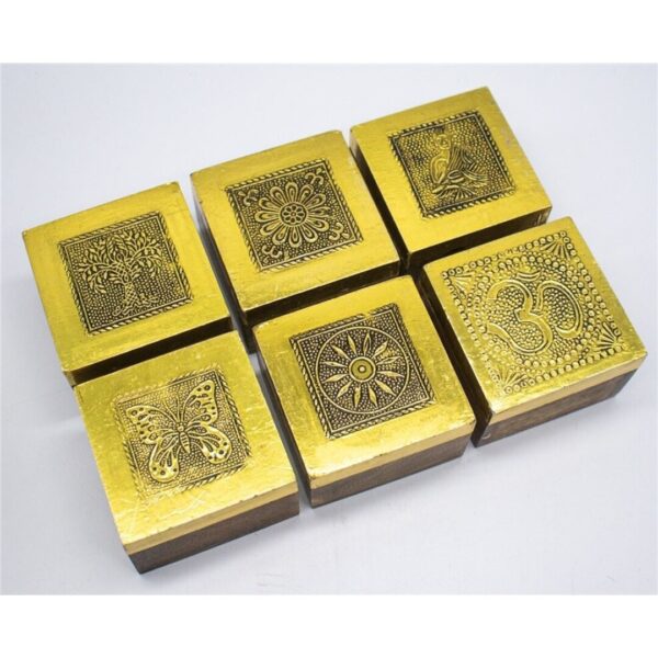 Caixa de Madeira Buda 7,5X10X7,5cm