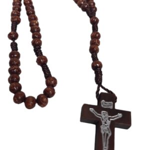 Terço madeira castanho escuro 24cm