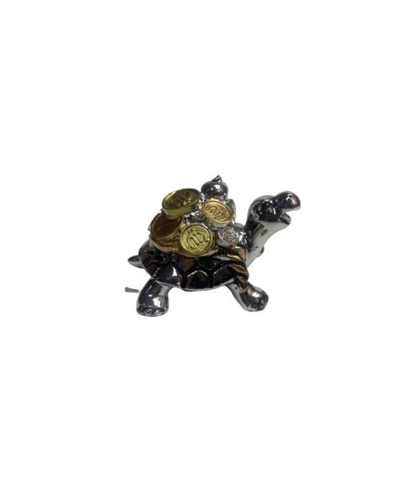 TARTARUGA PRATA C/ MOEDAS MINIATURA 2x4x3cm