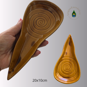 Incensário Artesanal Multiusos em Cerâmica – Vareta, Cone, Sálvia e Pau Santo | 20 cm