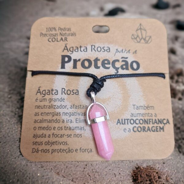 Agata Rosa com colar