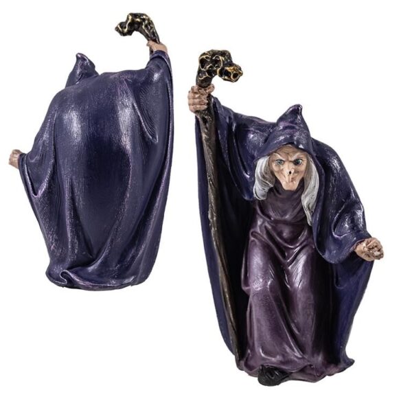 Bruxa com cajado roxo 12 cm