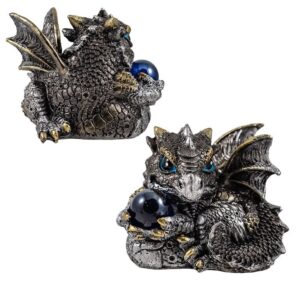 Dragão c cristal cinzento 6 cm