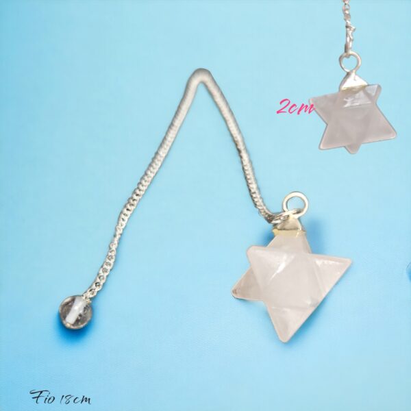 Pend Merkaba Quartzo rosa