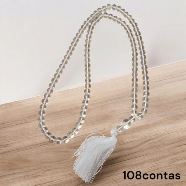Japamala de quartzo cristal 108 contas