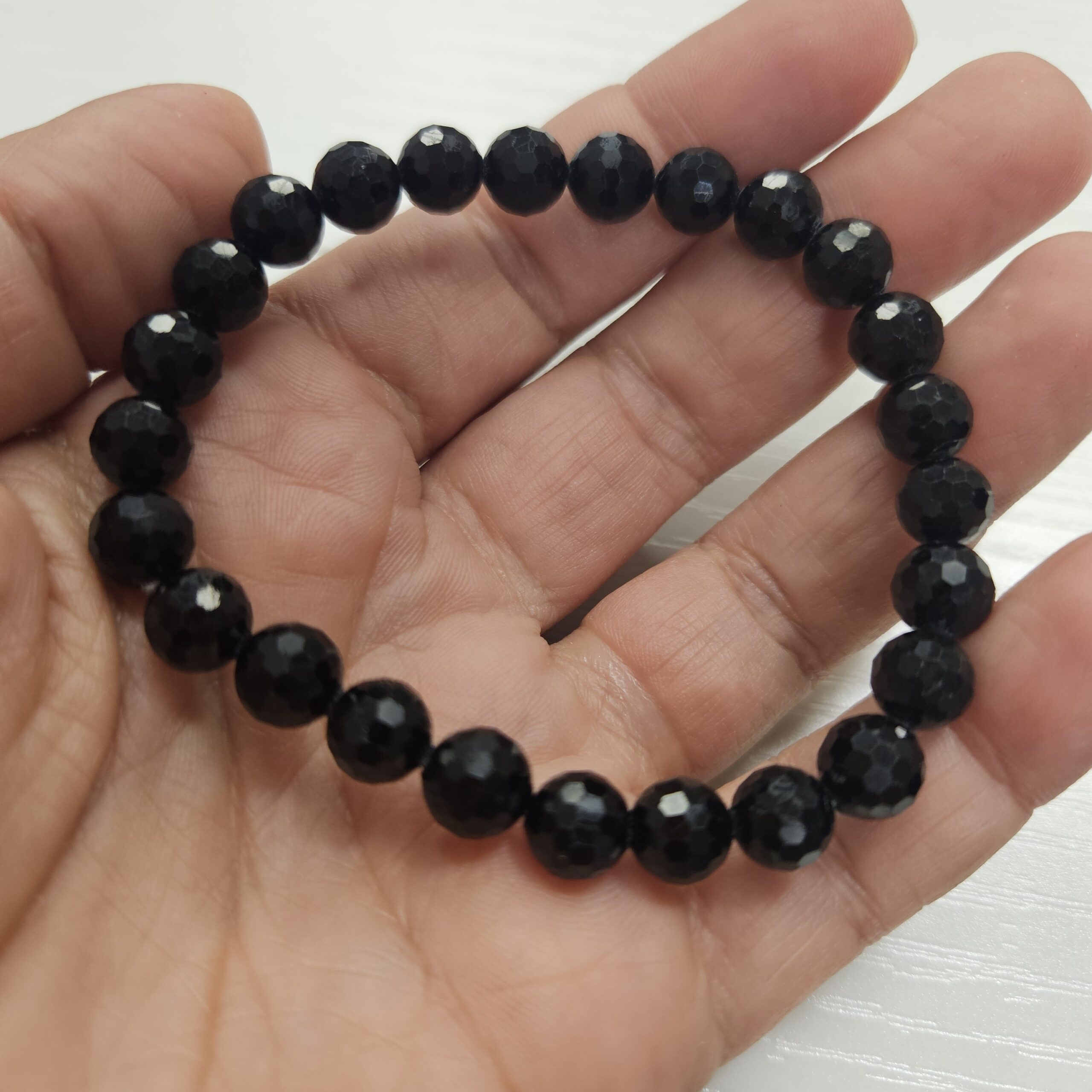 Pulseira Turmalina Negra Facetada