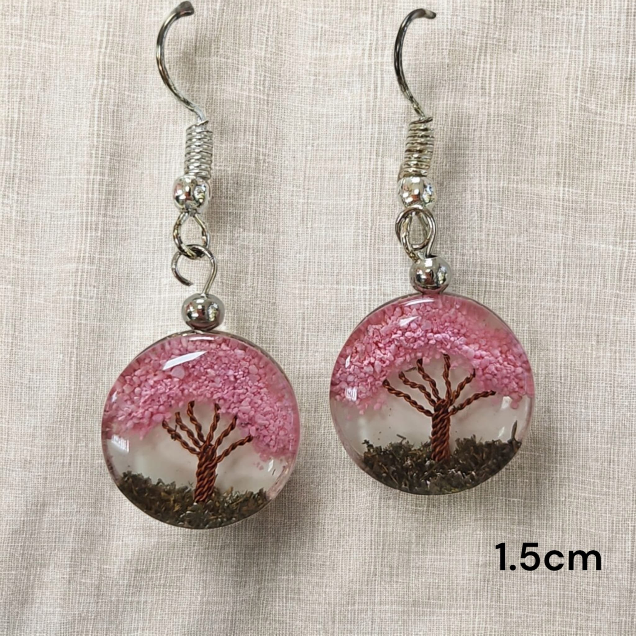 Brincos Arvore da Vida Quartzo Rosa