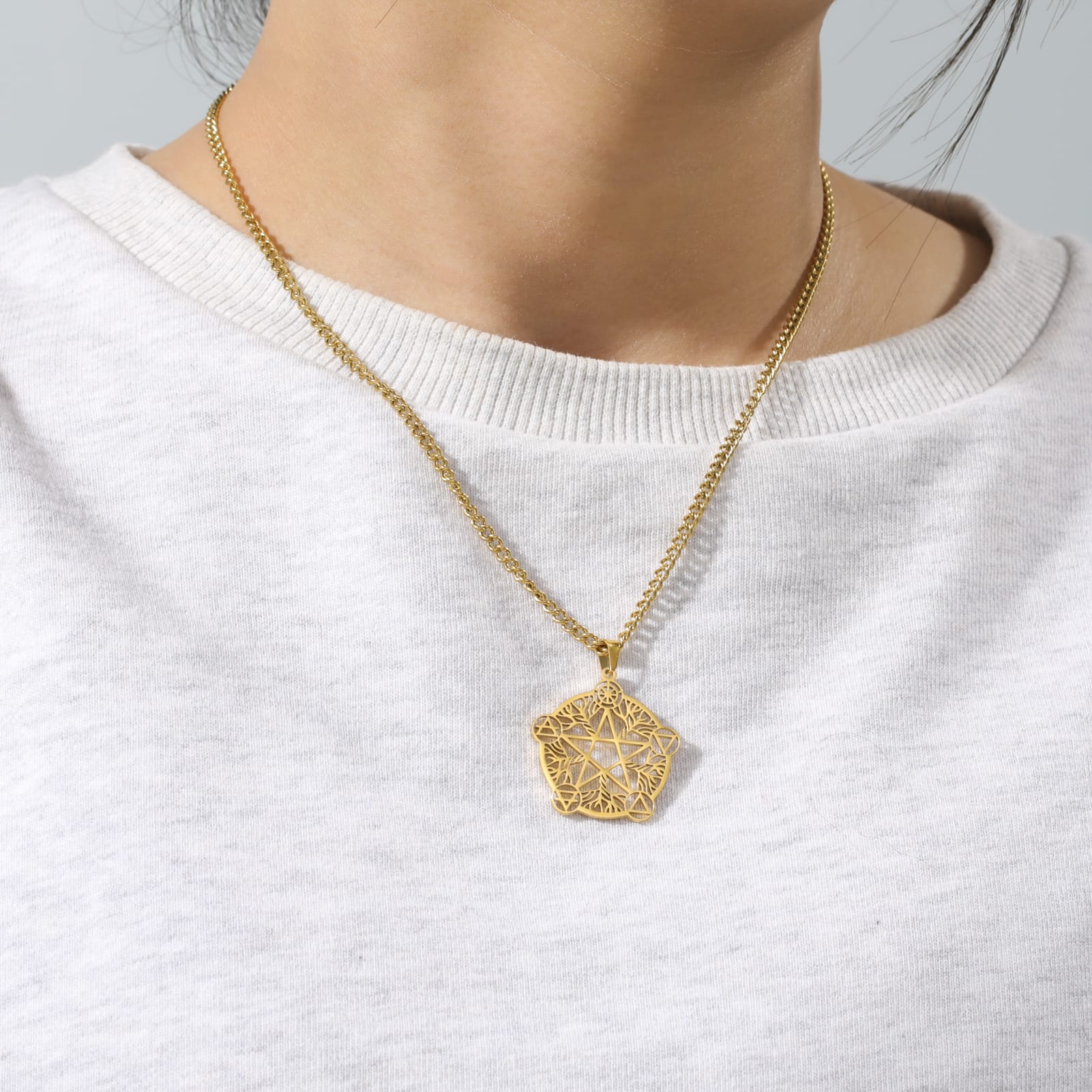 Fio c Pentagrama 5 Elementos Dourado - Image 3