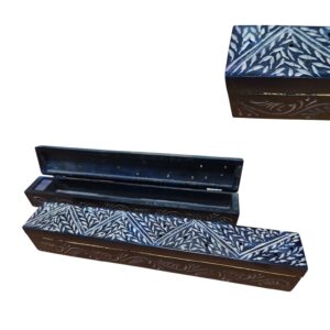 Porta Incenso Pedra Sabão Verde c elefantes 26,5cm