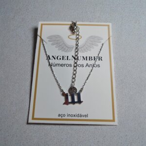 Colar 111 prateado aço