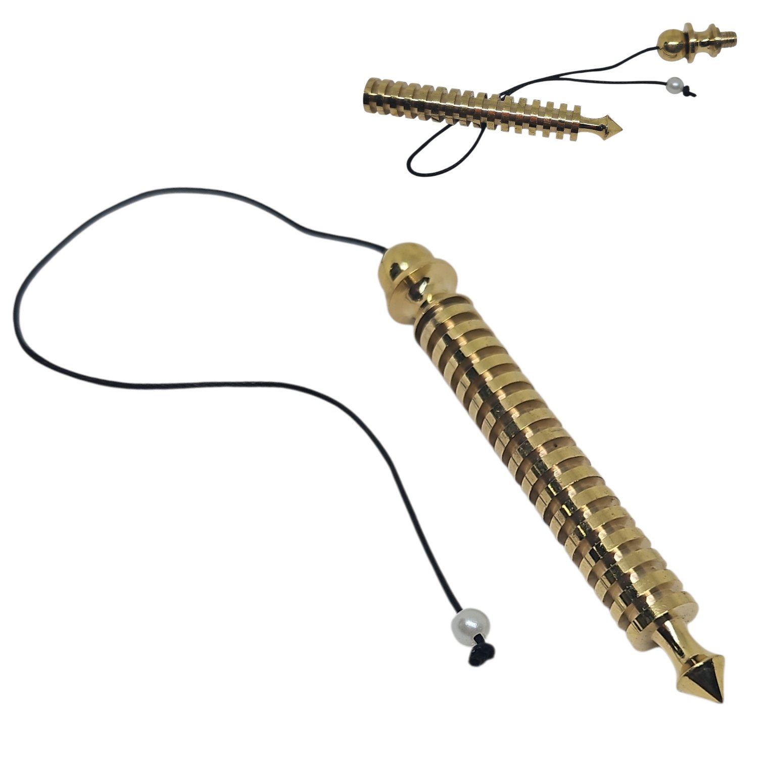 Testemunho de Radiestesia em Metal Dourado – Com Abertura (Rosqueável)