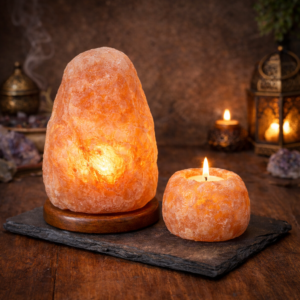 Candeeiro Sal + Castiçal 2 a 3kg