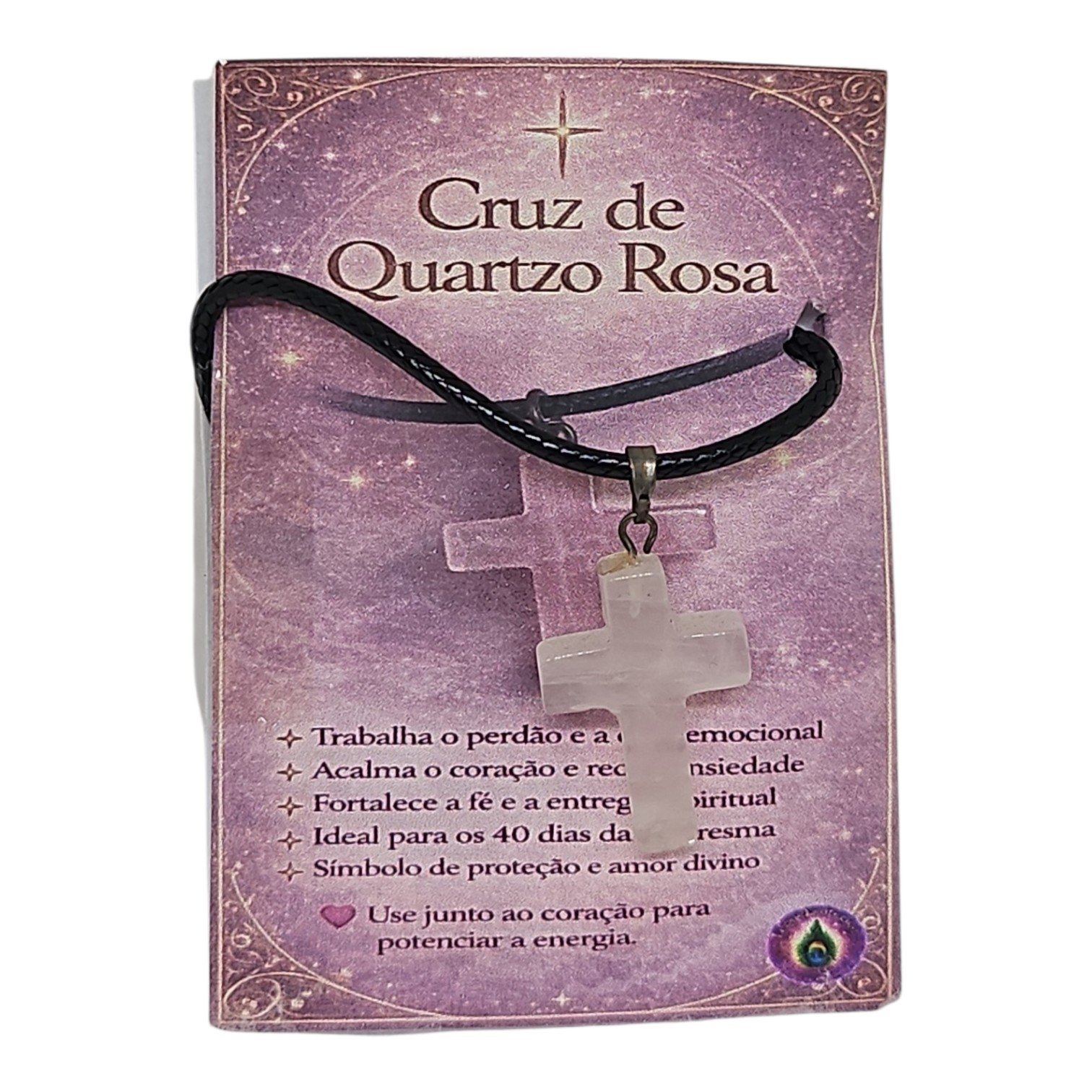 Pend Cruz Quartzo Rosa- Quaresma
