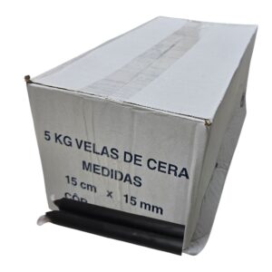 Caixa vela Preta Palito 15 cm -  5kg