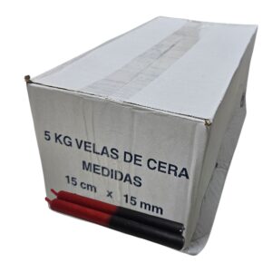 Caixa vela Vermelho / Preto Palito 15cm - 5kg
