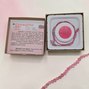 Colar Turmalina Rosa 2mm 38cm