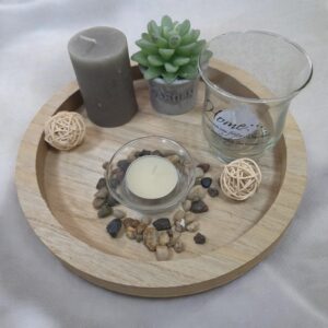 Kit Decorativo Zen com Velas e Pedra Natural