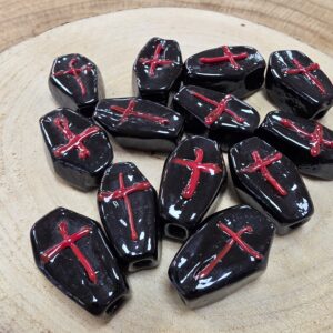 Firma Caixão preto c cruz vermelho