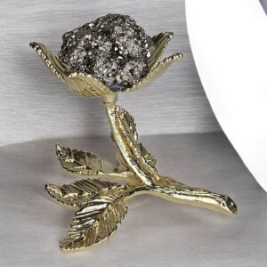 Rosa Dourada com Pedra Natural (Pirita)