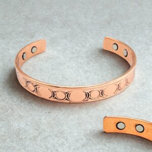 Pulseira de Cobre Lua Triplice 14cm