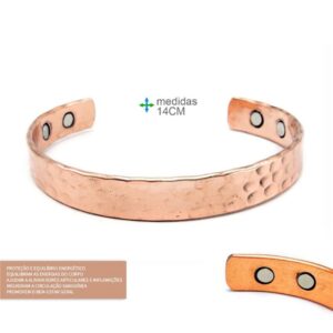 Pulseira de Cobre Magnética Martelada – 14 cm