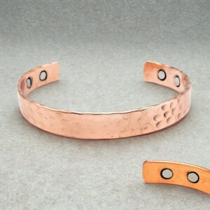 Pulseira de Cobre Magnética Martelada – 14 cm