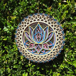 Mandala Flor de Lótus em Madeira – 30 cm