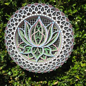 Mandala Flor de Lótus em Madeira – 30 cm