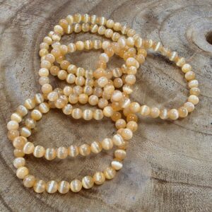 Pulseira de Selenita Laranja 6mm