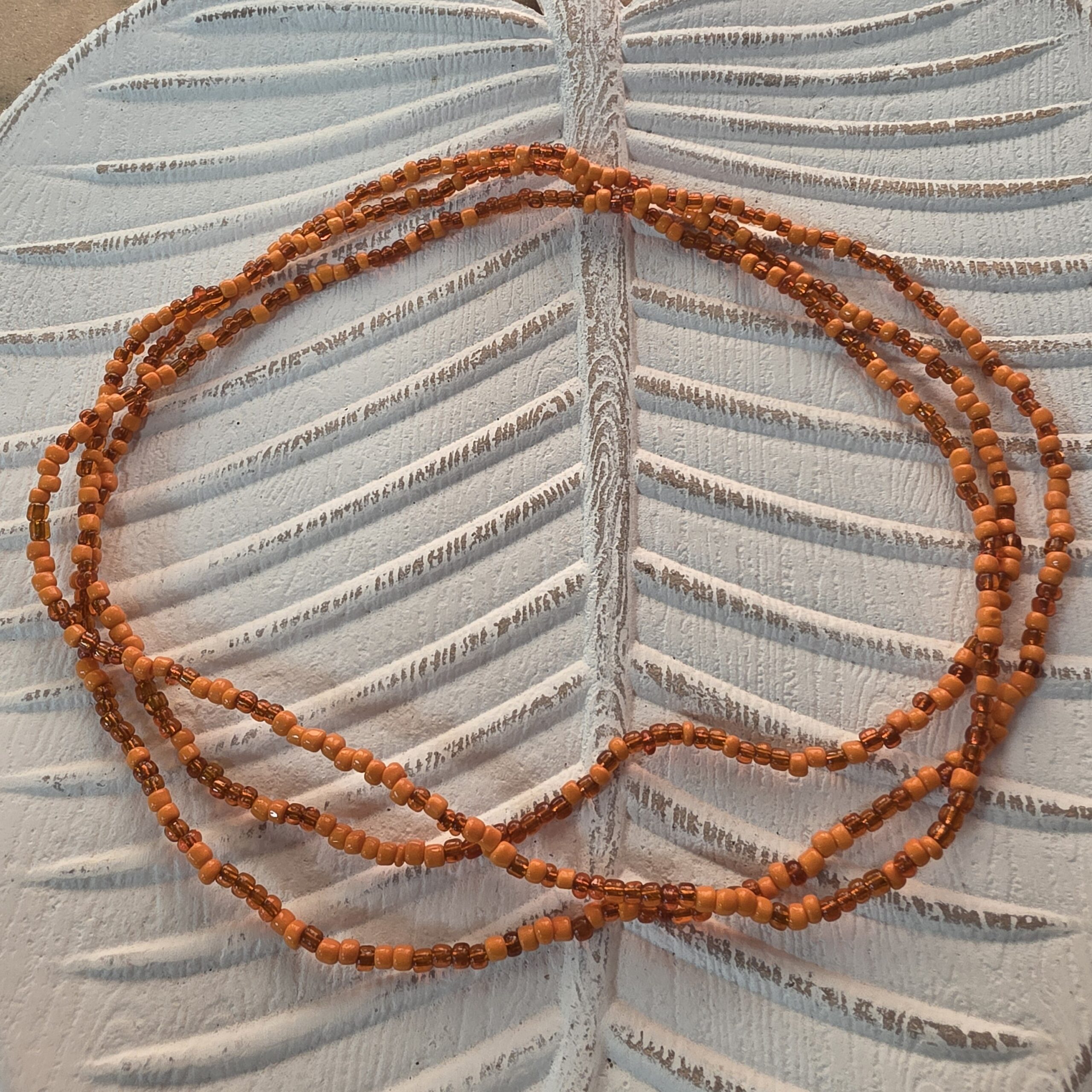 Guia/fio Missangas laranja mix 80cm