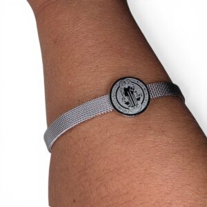 Pulseira em Aço Inoxidável com Medalha de São Bento