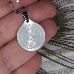 Colar São Bento em Aço Inoxidável – Medalha 2 cm
